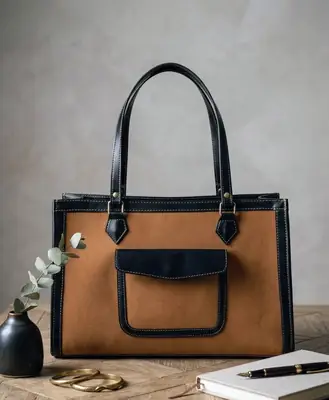 Girl's Faux Leather Plain Tote Bags thumbnail 3