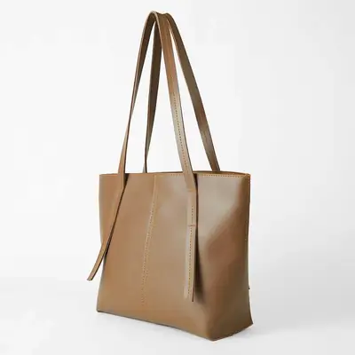 Women's Faux Leather Plain Tote Bags thumbnail 2