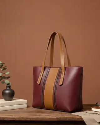Women's Faux Leather Textured Tote Bags thumbnail 2