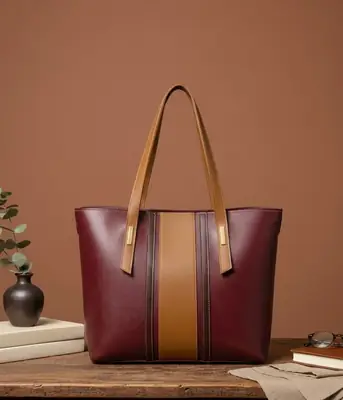 Women's Faux Leather Textured Tote Bags thumbnail 3