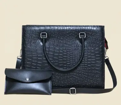 Women's Faux Leather Textured Tote Bags thumbnail 2
