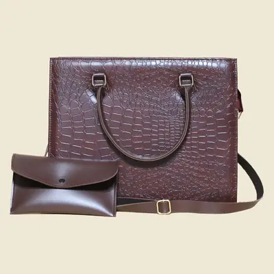 Women's Faux Leather Textured Tote Bags thumbnail 3