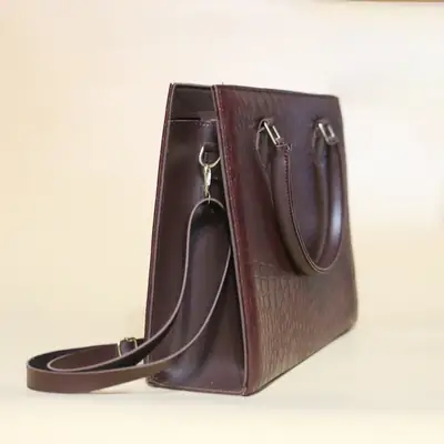 Women's Faux Leather Textured Tote Bags thumbnail 5