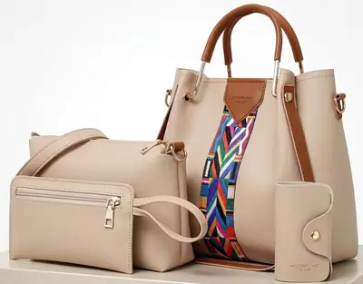 Women's Faux Leather Textured Hand Bag Set thumbnail 8
