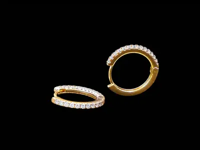 Fancy Gold Plated Zircon Hoops