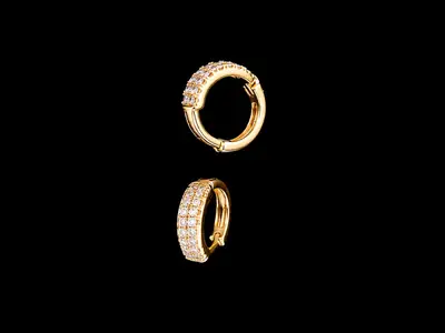 Fancy Gold Plated Zircon Hoops thumbnail 2