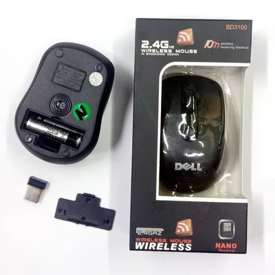 DELL Wireless Mouse 2.4Ghz Black USB Receiver thumbnail 3