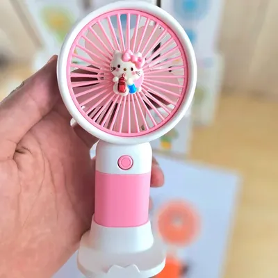 Portable Mini Hand Fan Cute Cartoon USB Rechargeable Fan thumbnail 2
