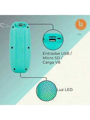 Portable Bluetooth Speaker with LED Lights & Fast Charge, Pink, 5W, 1200mAh Battery, 1998 Model, 5" x 2" x 29.9" thumbnail 3