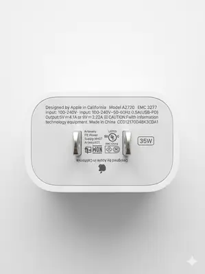 16 PRO MAX,14 PRO MAX,13 PRO MAX,12 PRO MAX,11 PRO MAX 35W type-C Fast Charging Power Adapter US Pin | PD 3.0 High Speed Wall Charger | 35 Watt Safe Charge Adapter thumbnail 3