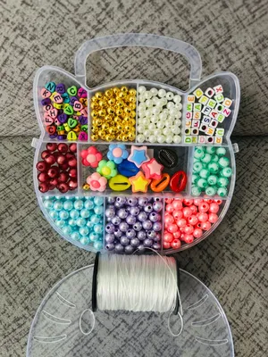 Multicolor DIY Jewellery Beads with Elastic Thread Roll thumbnail 3