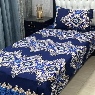 2 Pcs Crystal Cotton Printed Single Bedsheet