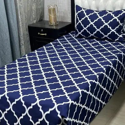 4 Pcs Crystal Cotton Printed Single Bedsheet