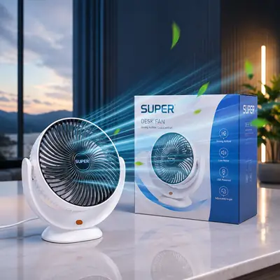 SUPER USB Desk Fan – Portable Mini Cooling Fan with Adjustable Angle thumbnail 2