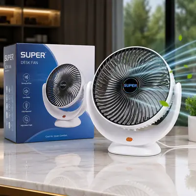 SUPER USB Desk Fan – Portable Mini Cooling Fan with Adjustable Angle thumbnail 3