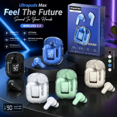 Black Long-Lasting Battery With Fast Charge Earbuds thumbnail 1