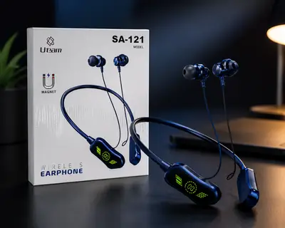 Uteam SA-121 Wireless Neckband Earphones – Bluetooth Magnetic Earbuds with 48 Hours Battery & Hi-Fi Sound thumbnail 3