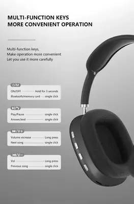 P9 Wireless Bluetooth Headphones | Deep Bass Sound | Comfortable Fit & Long Battery thumbnail 6