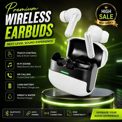 U39 True Wireless Bluetooth Earbuds with Charging Case | Hi-Fi Stereo Sound | Touch Control | Long Battery Life