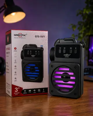 Greatmic GTS-1971 Portable Wireless Bluetooth Speaker | TWS, USB, TF Card, FM Radio thumbnail 2