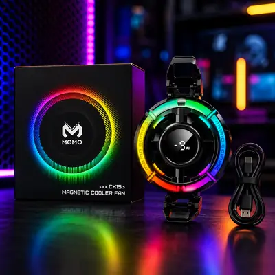 MEMO CX15 Magnetic Mobile Phone Cooler RGB Gaming Cooling Fan thumbnail 2