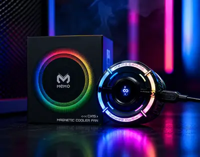 MEMO CX15 Magnetic Mobile Phone Cooler RGB Gaming Cooling Fan thumbnail 3