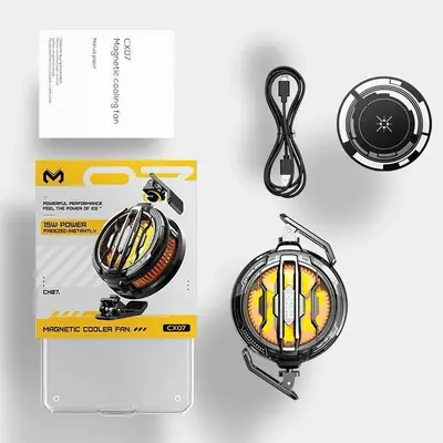 Magnetic Phone Cooler Fan Case Yellow 68G Gaming | Fast Cooling Mobile Phone Cooler for PUBG & Mobile Gaming thumbnail 5