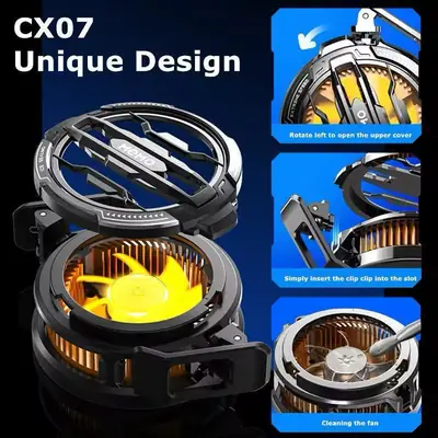 Magnetic Phone Cooler Fan Case Yellow 68G Gaming | Fast Cooling Mobile Phone Cooler for PUBG & Mobile Gaming thumbnail 8