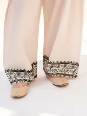 Elegance Embroidered Cotton Suit Set - 3 Pcs   thumbnail 5