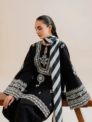 Stylish Linen Embroidered Suit - 3 Pcs Collection for Women thumbnail 5