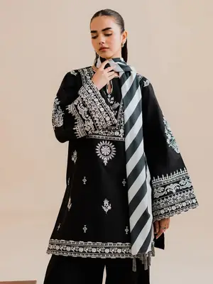 Stylish Linen Embroidered Suit - 3 Pcs Collection for Women thumbnail 2