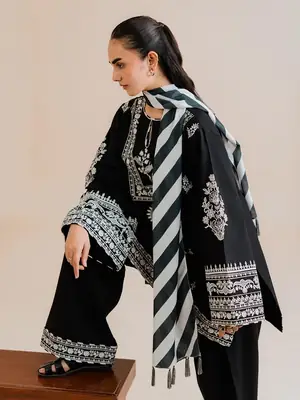 Stylish Linen Embroidered Suit - 3 Pcs Collection for Women thumbnail 1