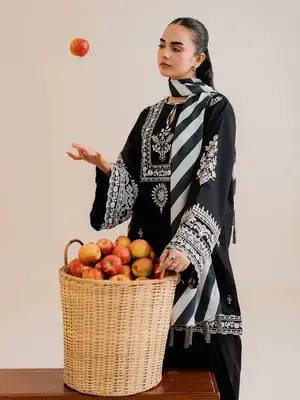 Stylish Linen Embroidered Suit - 3 Pcs Collection for Women thumbnail 9