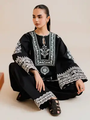 Stylish Linen Embroidered Suit - 3 Pcs Collection for Women thumbnail 6