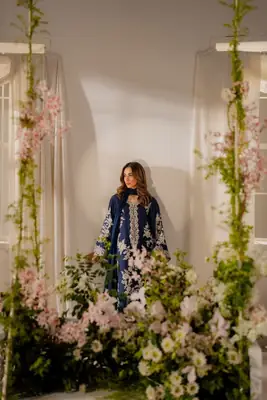 Elegant Women's Stitched Linen Suit with Embroidered Design - 3 Pcs thumbnail 7