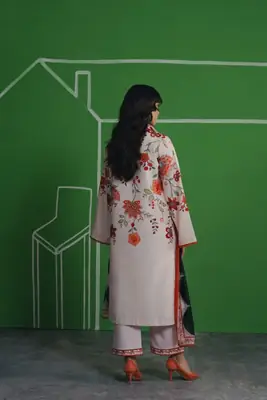Stylish Printed Silk Suit Set - 3 Pcs Outfit  thumbnail 6