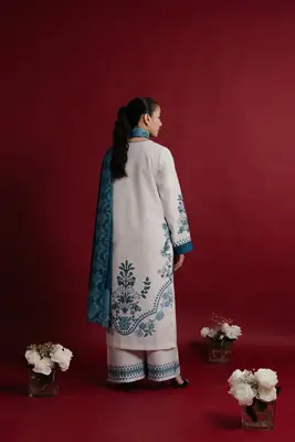 Stunning Printed Silk Suit Set - 3 Pcs Women's Stitched Wear thumbnail 5