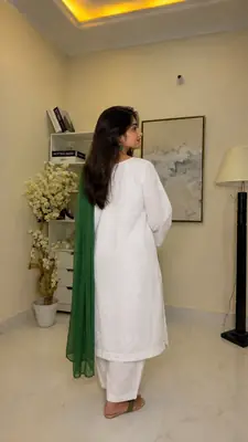 Elegant Women's Stitched Cotton Suit with Embroidered Pattern - 3 Pcs thumbnail 2
