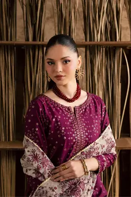 Stunning Embroidered Cotton Suit - 3 Pcs Set  thumbnail 3