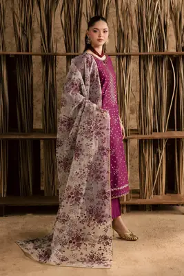 Stunning Embroidered Cotton Suit - 3 Pcs Set  thumbnail 5