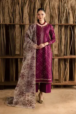 Stunning Embroidered Cotton Suit - 3 Pcs Set  thumbnail 7