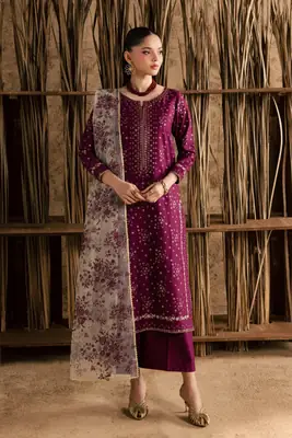 Stunning Embroidered Cotton Suit - 3 Pcs Set  thumbnail 8