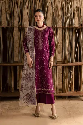 Stunning Embroidered Cotton Suit - 3 Pcs Set  thumbnail 9