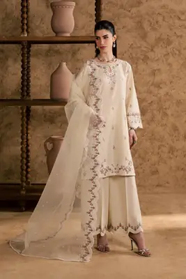 Women's Stitched Cotton Suit with Embroidery - 3 Pcs Set thumbnail 5