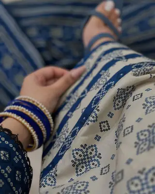 Stunning Women's Stitched Suit with Digital Print - 3 Pcs in Blue thumbnail 4