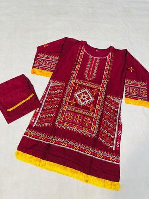 2 Pcs Women's Stitched Cotton Embroidered Shirt And Trouser thumbnail 4