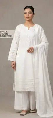 Women's Cotton Embroidered Shirt and Trouser Set - 2 Pcs thumbnail 3