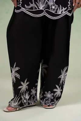 Stylish Black Embroidered Lawn Shirt and Trouser Set - 2 Pcs thumbnail 6
