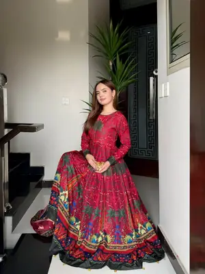 Stunning Digital Printed Maxi  - 2 Pcs Set