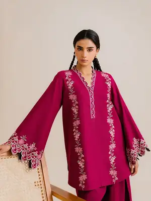 Stylish Embroidered Women's Stitched Shirt and Trouser - 2 Pcs thumbnail 2